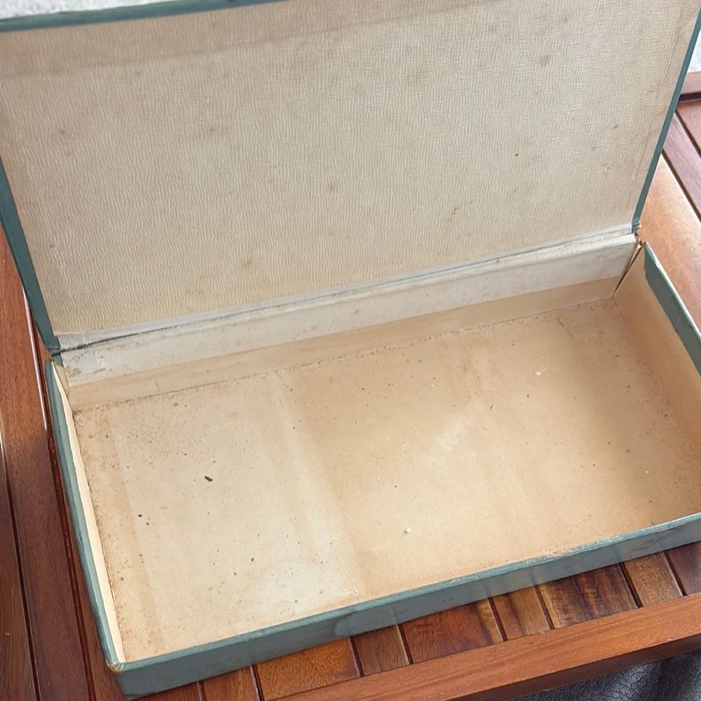 Vintage Blue Green Dresser Box